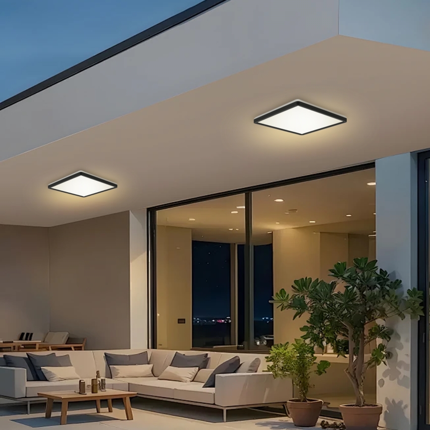 Brilagi - LED Plafon łazienkowy ULTRA SLIM LED/24W/230V 42x42 cm czarny IP54