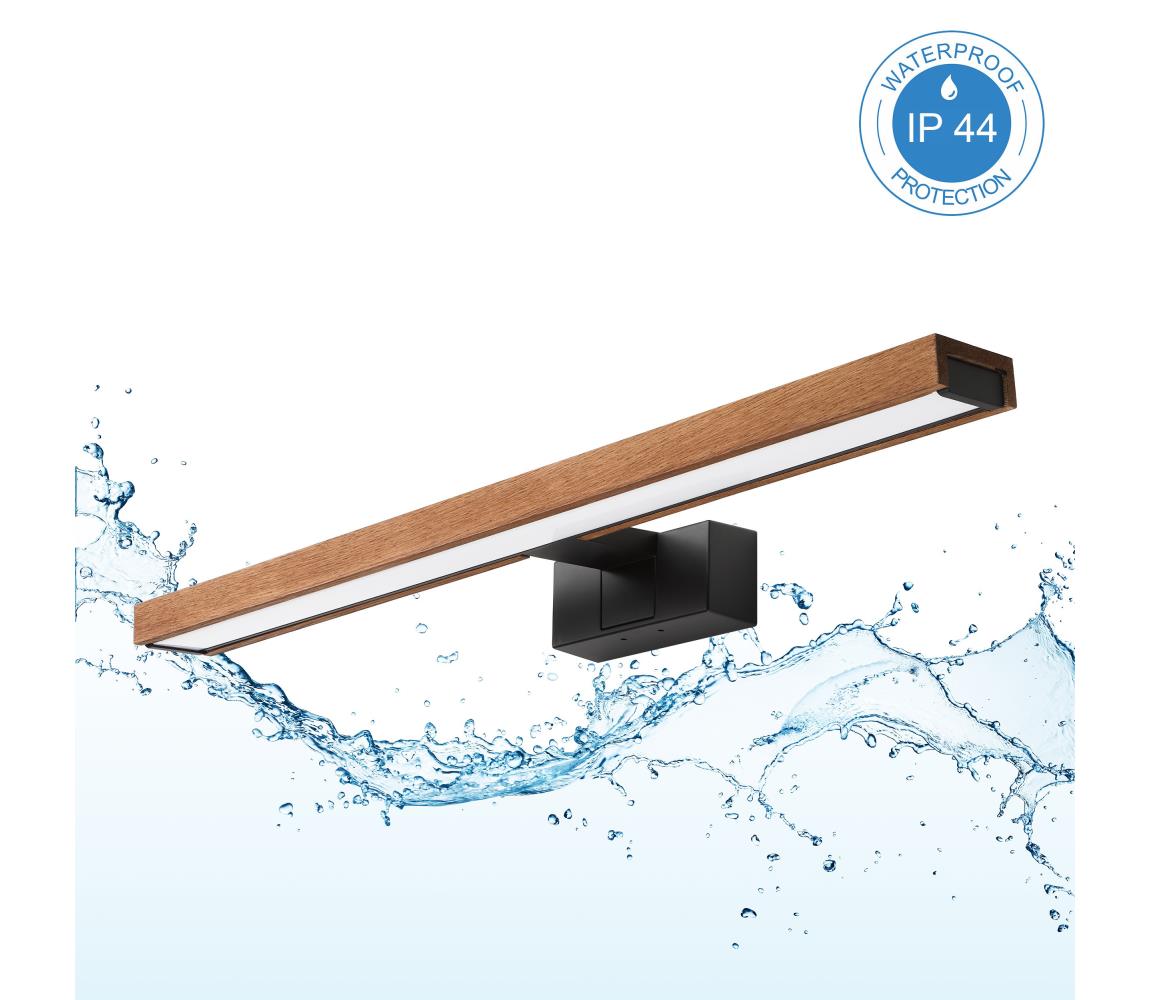 Brilagi-LED Oświetlenie lustra łazienkowego 3w1 WOODY MIRROR LED/12W/230V 60 cm IP44 czarny/dąb