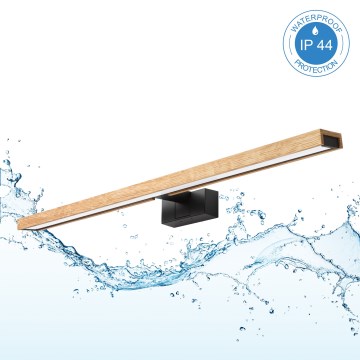 Brilagi - LED oświetlenie lustra do łazienki 3w1 WOODY MIRROR LED/15W/230V 80 cm IP44 czarny/dąb