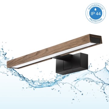 Brilagi - LED Oświetlenie lustra łazienkowego 3 w 1 WOODY MIRROR LED/8W/230V 40 cm IP44 czarny/dąb orzech