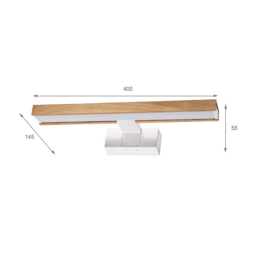 BRILAGI - Oświetlenie LED do lustra łazienkowego 3 w 1 WOODY MIRROR LED/8W/230V 40 cm IP44 biały/dąb