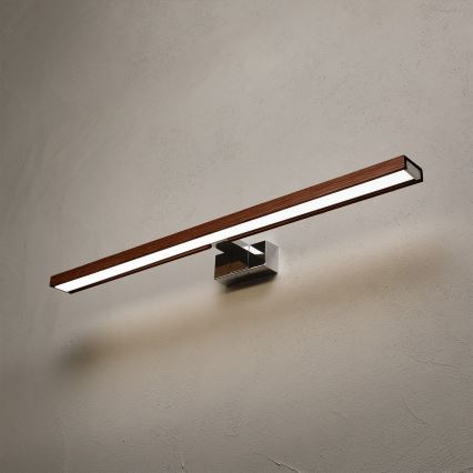 BRILAGI - LED Oświetlenie łazienkowe do lustra 3w1 WOODY MIRROR LED/15W/230V 80 cm IP44 błyszczący chrom/dąb wiśnia