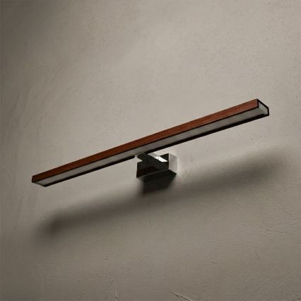 BRILAGI - LED Oświetlenie łazienkowe do lustra 3w1 WOODY MIRROR LED/15W/230V 80 cm IP44 błyszczący chrom/dąb wiśnia
