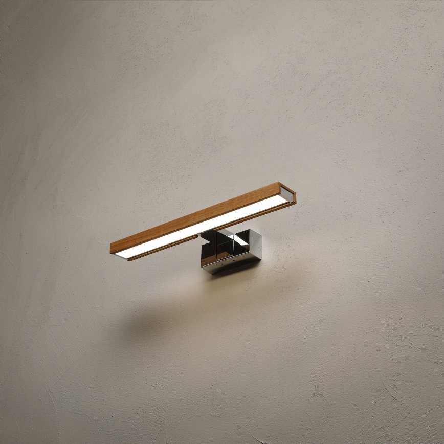 Brilagi - LED oświetlenie lustra łazienkowego 3w1 WOODY MIRROR LED/8W/230V 40 cm IP44 błyszczący chrom/dąb