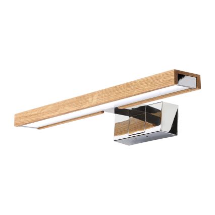 Brilagi - LED oświetlenie lustra łazienkowego 3w1 WOODY MIRROR LED/8W/230V 40 cm IP44 błyszczący chrom/dąb