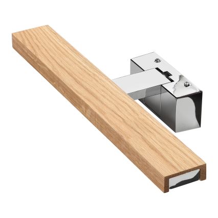 Brilagi - LED oświetlenie lustra łazienkowego 3w1 WOODY MIRROR LED/8W/230V 40 cm IP44 błyszczący chrom/dąb