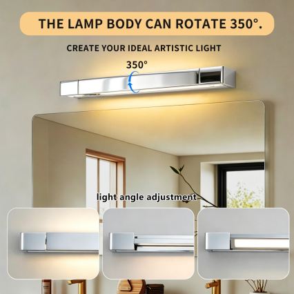 Brilagi - LED Oświetlenie lustra łazienkowego AQUA LINE LED/12W/230V 45 cm IP44 błyszczący chrom CRI 90
