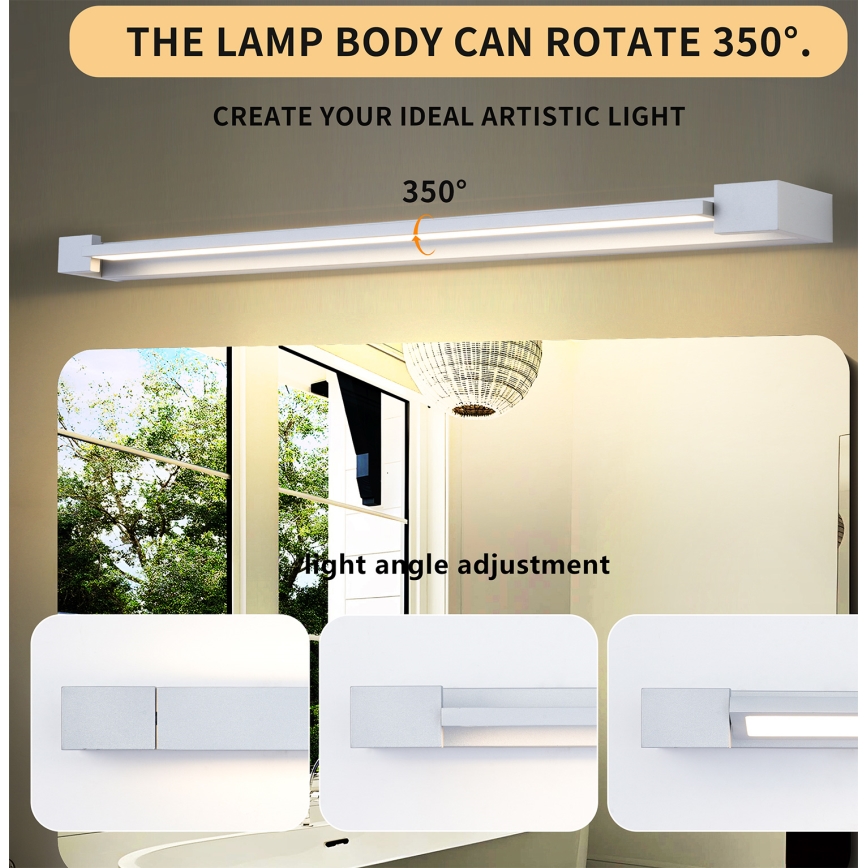 Brilagi - Oświetlenie LED do lustra łazienkowego AQUA LINE LED/24W/230V 90 cm IP44 matowy chrom CRI 90