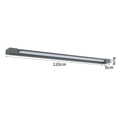 Brilagi - Oświetlenie LED do lustra łazienkowego AQUA LINE LED/36W/230V 120 cm IP44 antracyt CRI 90
