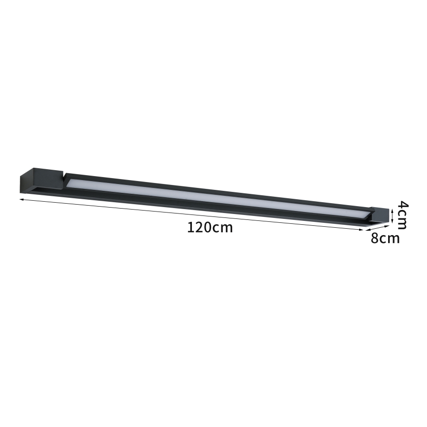 Brilagi - Oświetlenie LED do lustra łazienkowego AQUA LINE LED/36W/230V 120 cm IP44 czarne CRI 90