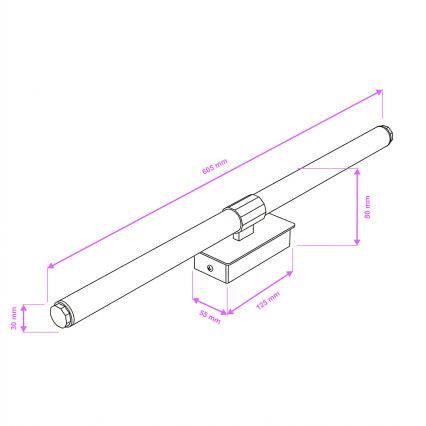 Brilagi - Oświetlenie do lustra łazienkowego DIANA LED/10W/230V 60 cm IP44 błyszczący chrom