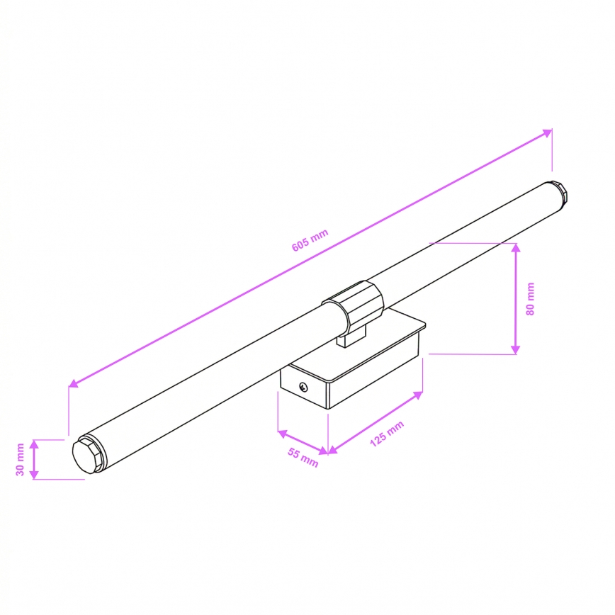 Brilagi - Oświetlenie do lustra łazienkowego DIANA LED/10W/230V 60 cm IP44 błyszczący chrom