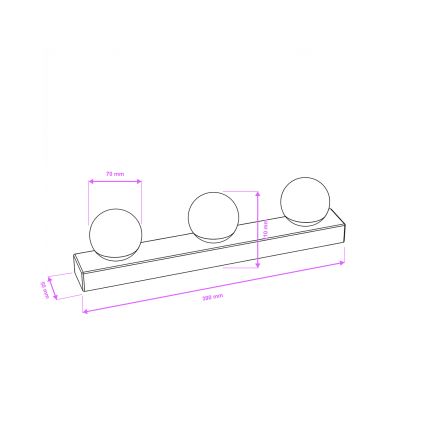 Brilagi - Oświetlenie LED do lustra łazienkowego HOLLYWOOD 3xLED/3W/230V 39 cm IP44 błyszczący chrom