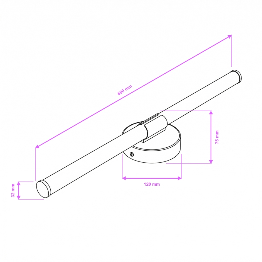 Brilagi - Oświetlenie LED do lustra łazienkowego LARA LED/10W/230V 60 cm IP44 złote