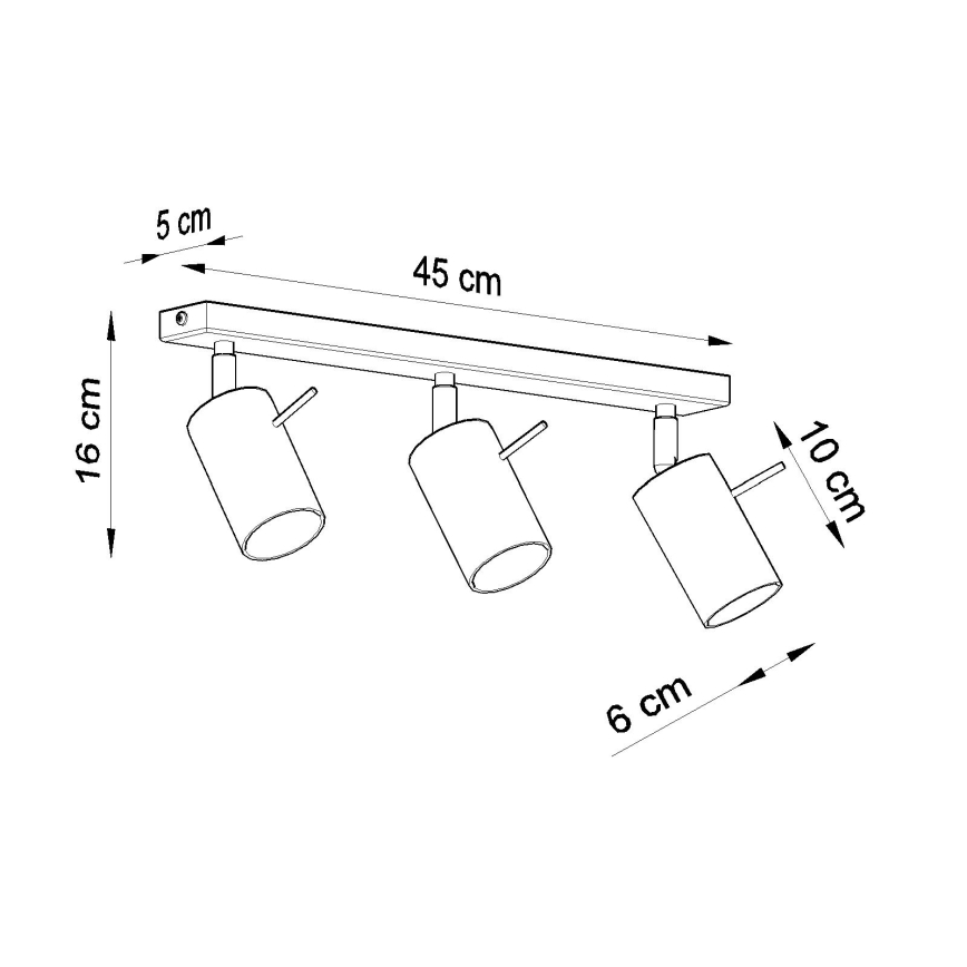 Brilagi -  LED Oświetlenie punktowe ASMUS 3xGU10/7W/230V czarne