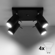 Brilagi -  LED Oświetlenie punktowe ASMUS 4xGU10/7W/230V czarne
