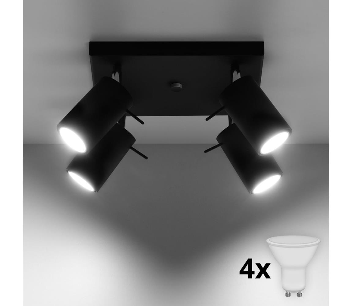 Brilagi - LED Oświetlenie punktowe ASMUS 4xGU10/7W/230V czarne