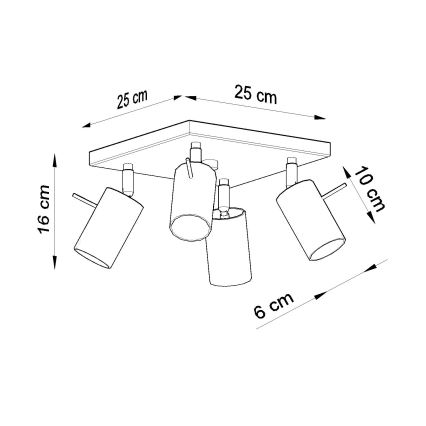 Brilagi -  LED Oświetlenie punktowe ASMUS 4xGU10/7W/230V czarne