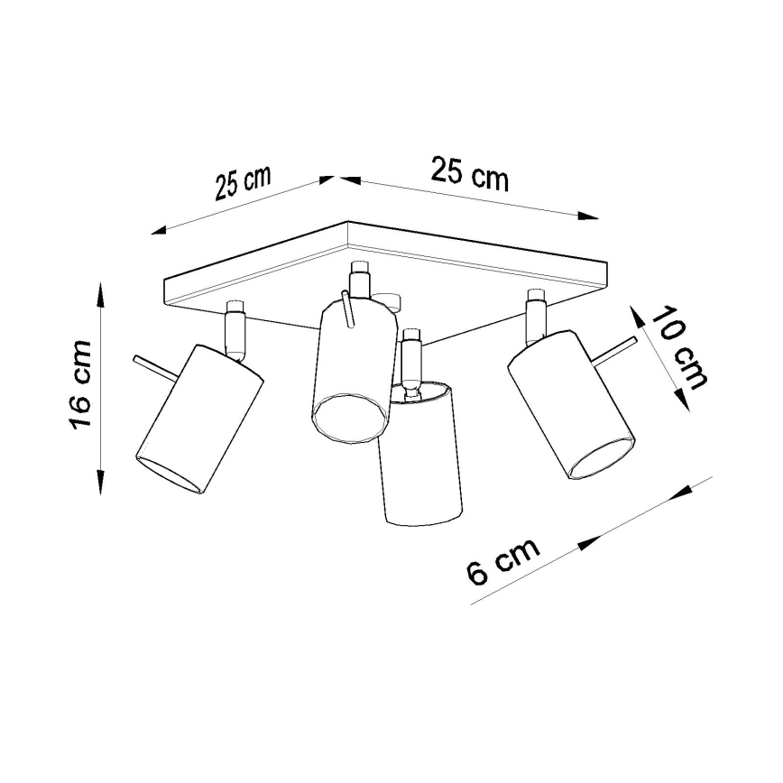 Brilagi -  LED Oświetlenie punktowe ASMUS 4xGU10/7W/230V czarne