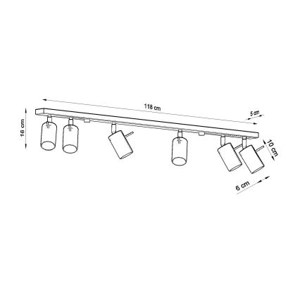 Brilagi -  LED Oświetlenie punktowe ASMUS 6xGU10/7W/230V białe