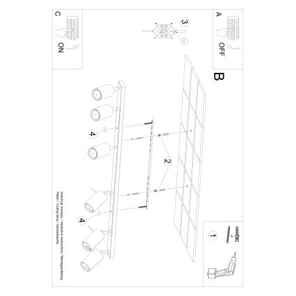 Brilagi -  LED Oświetlenie punktowe ASMUS 6xGU10/7W/230V białe