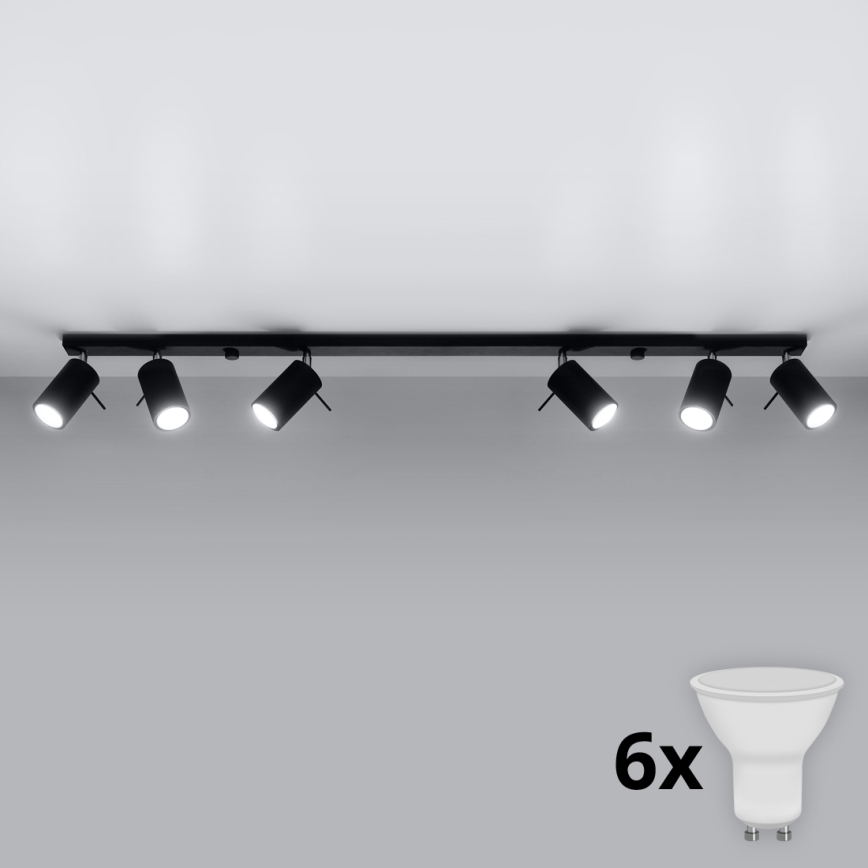 Brilagi -  LED Oświetlenie punktowe ASMUS 6xGU10/7W/230V czarne