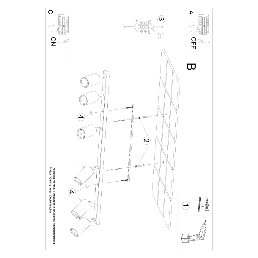 Brilagi -  LED Oświetlenie punktowe ASMUS 6xGU10/7W/230V czarne