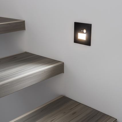 Brilagi - LED Oświetlenie schodowe z czujnikiem ruchu JACK LED/1,5W/230V 3000K/4000K/6500K czarny