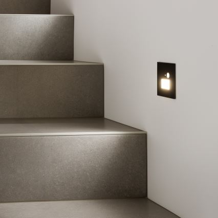 Brilagi - LED Oświetlenie schodowe z czujnikiem ruchu JACK LED/1,5W/230V 3000K/4000K/6500K czarny
