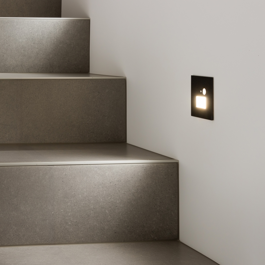 Brilagi - LED Oświetlenie schodowe z czujnikiem ruchu JACK LED/1,5W/230V 3000K/4000K/6500K czarny