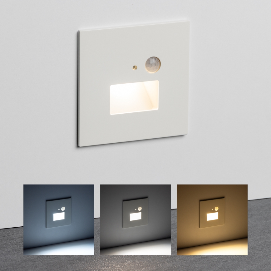 Brilagi - LED Oświetlenie schodowe z czujnikiem ruchu JACK LED/1,5W/230V 3000K/4000K/6500K biały