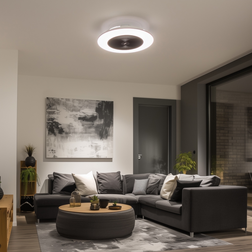 Brilagi - LED Oświetlenie ściemnialne z wentylatorem AURA LED/38W/230V 3000-6000K czarne + pilot