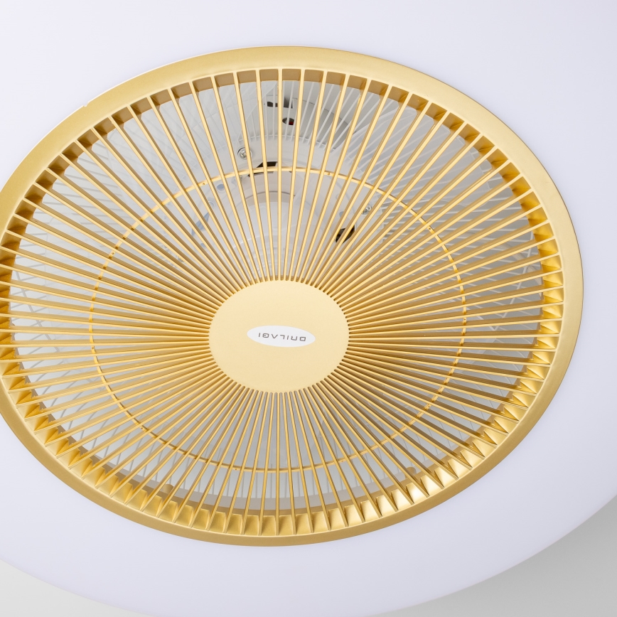 Brilagi - LED Oświetlenie ściemnialne z wentylatorem AURA LED/38W/230V 3000-6000K złote + pilot