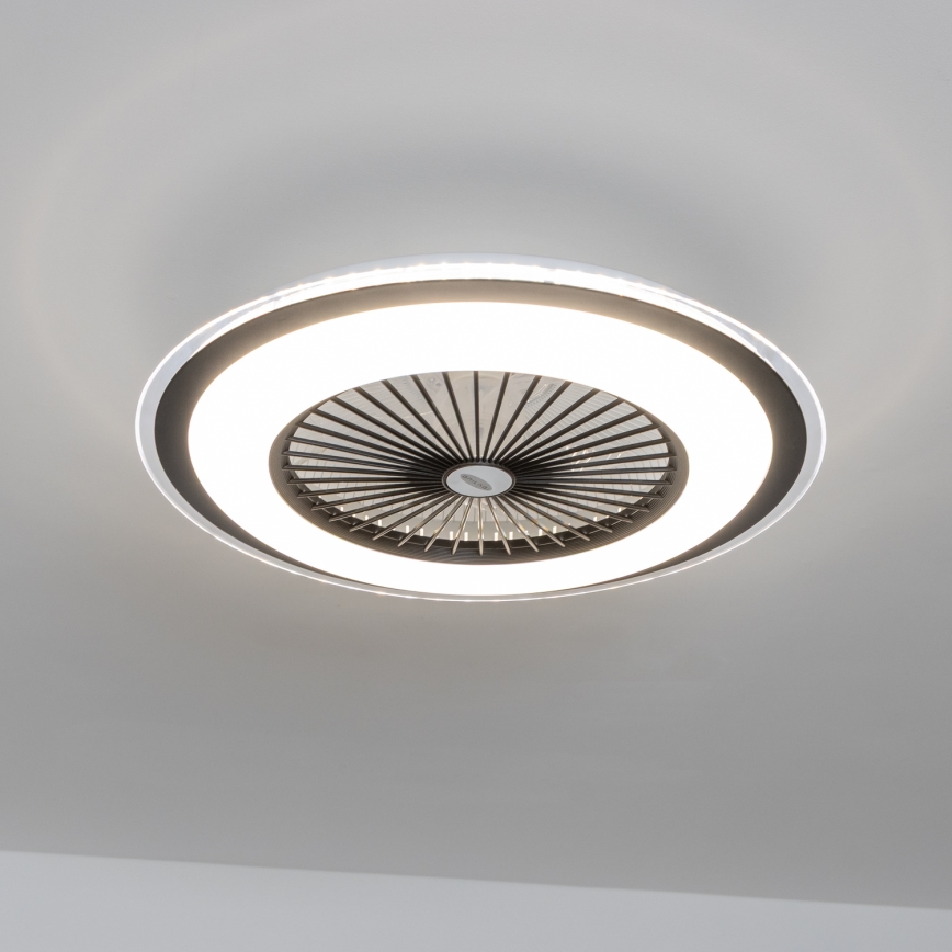 Brilagi - LED Oświetlenie ściemnialne z wentylatorem RONDA LED/48W/230V 3000-6000K czarne + pilot