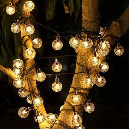 Brilagi - LED Ozdobny łańcuch solarny BUBBLE 200xLED/8 funkcji 20m IP65 ciepła biel