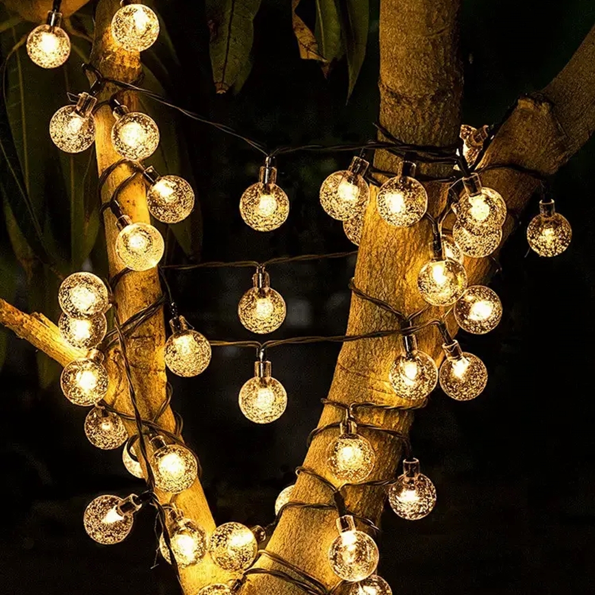 Brilagi - LED Ozdobny łańcuch solarny BUBBLE 200xLED/8 funkcji 20m IP65 ciepła biel