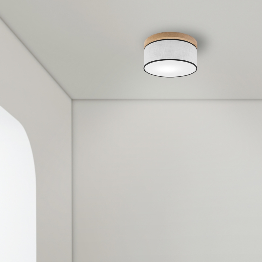Brilagi - LED Plafon BELLADONNA 1xE27/15W/230V śr. 30 cm biały/dąb
