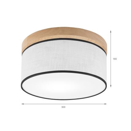 Brilagi - LED Plafon BELLADONNA 1xE27/15W/230V śr. 30 cm biały/dąb
