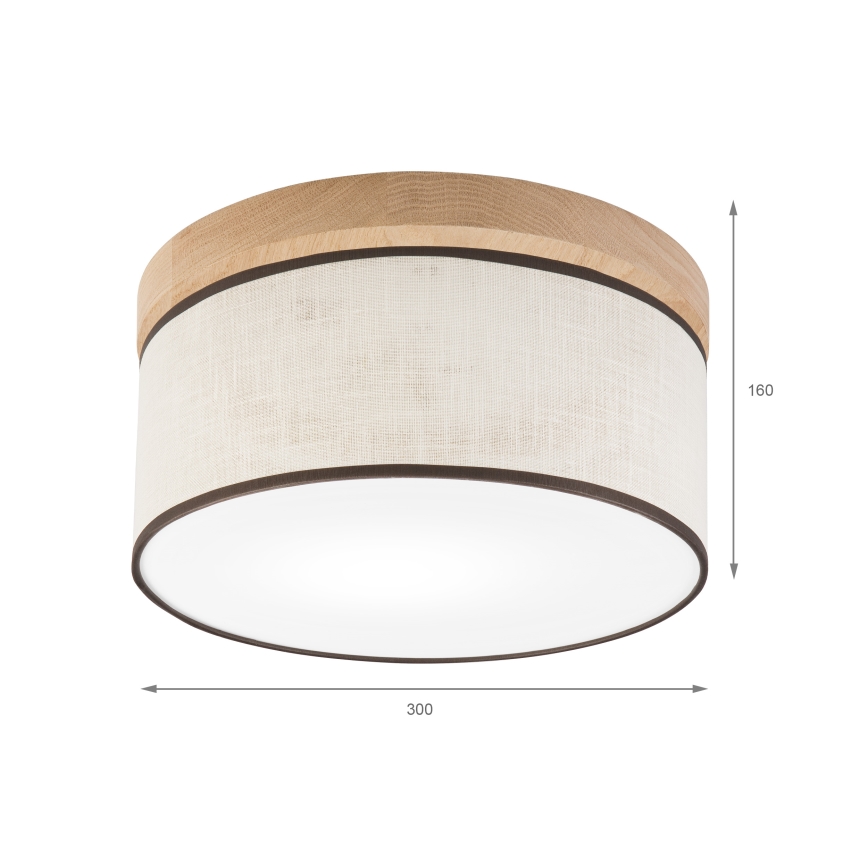 Brilagi - LED Plafon BELLADONNA 1xE27/15W/230V śr. 30 cm kremowy/dąb