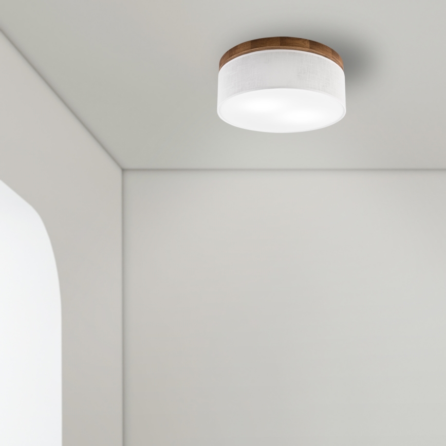 Brilagi - LED Plafon BELLADONNA 2xE27/15W/230V śr. 40 cm biały/dąb wiśnia