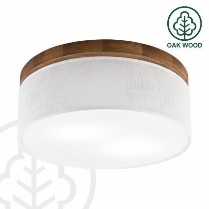 Brilagi - LED Plafon BELLADONNA 2xE27/15W/230V śr. 40 cm biały/dąb wiśnia