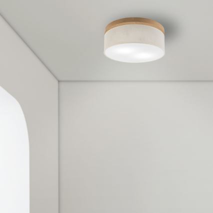 Brilagi - LED Plafon BELLADONNA 2xE27/15W/230V śr. 40 cm kremowy/dąb