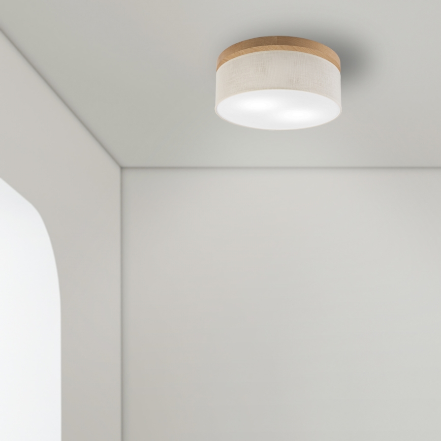 Brilagi - LED Plafon BELLADONNA 2xE27/15W/230V śr. 40 cm kremowy/dąb