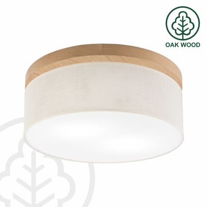 Brilagi - LED Plafon BELLADONNA 2xE27/15W/230V śr. 40 cm kremowy/dąb