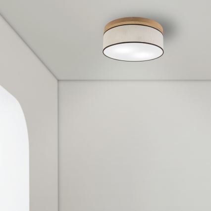 Brilagi - LED Plafon BELLADONNA 2xE27/15W/230V śr. 40 cm kremowy/dąb