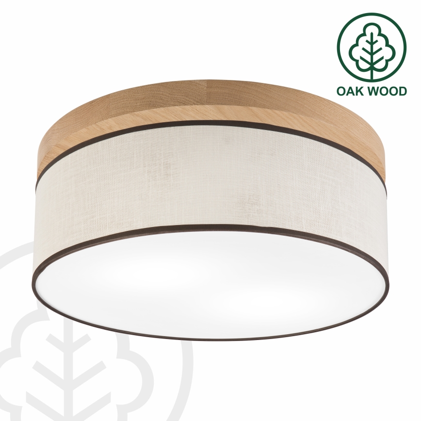 Brilagi - LED Plafon BELLADONNA 2xE27/15W/230V śr. 40 cm kremowy/dąb