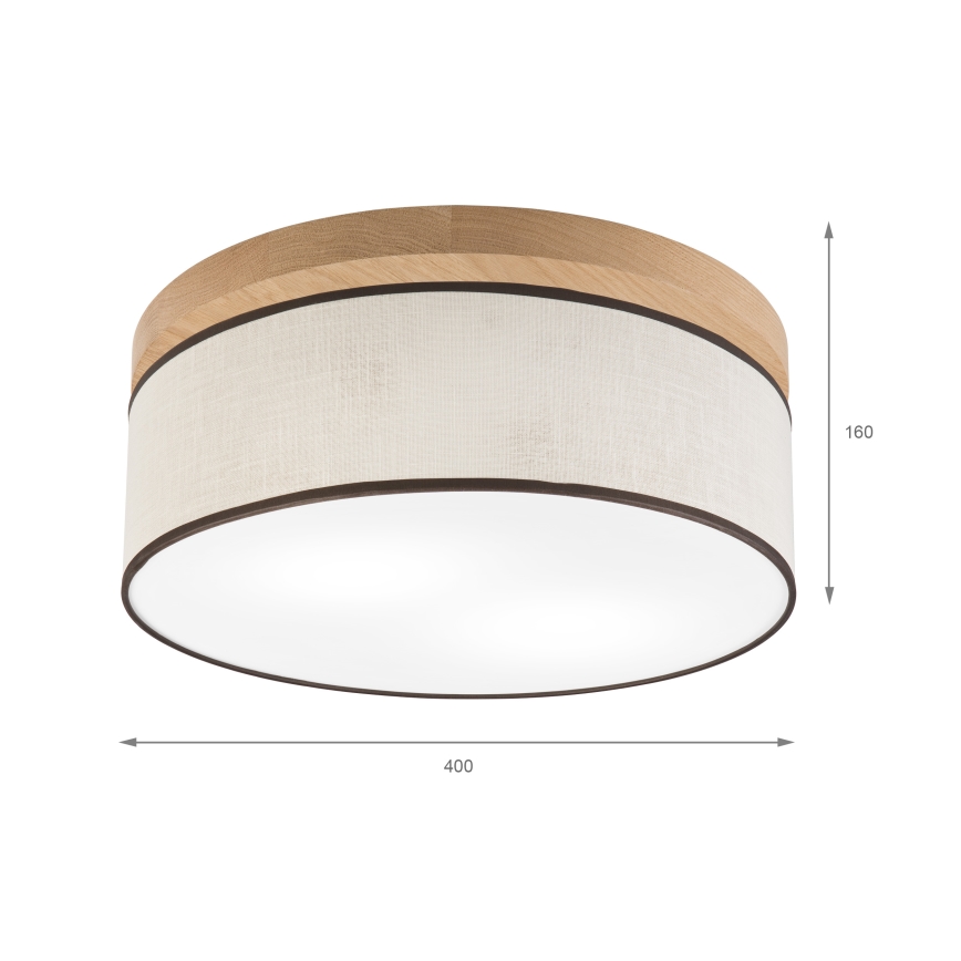 Brilagi - LED Plafon BELLADONNA 2xE27/15W/230V śr. 40 cm kremowy/dąb