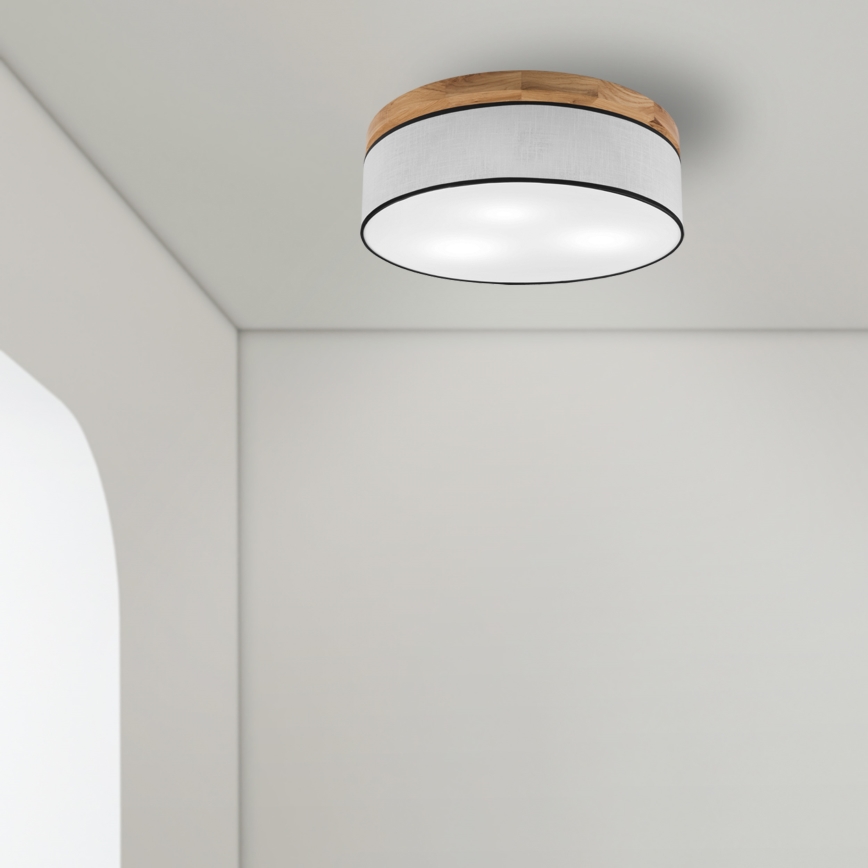 Brilagi - LED Plafon BELLADONNA 3xE27/15W/230V śr. 50 cm biały/dąb