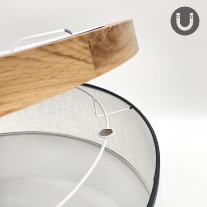 Brilagi - LED Plafon BELLADONNA 3xE27/15W/230V śr. 50 cm biały/dąb