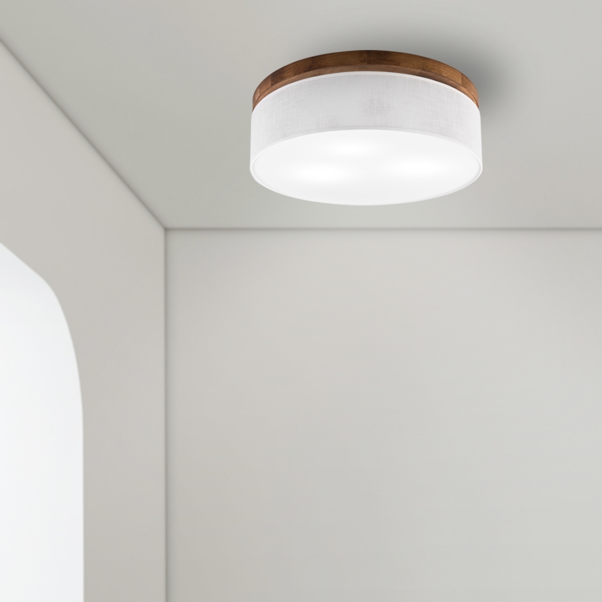 Brilagi - LED Plafon BELLADONNA 3xE27/15W/230V śr. 50 cm biały/dąb wiśnia